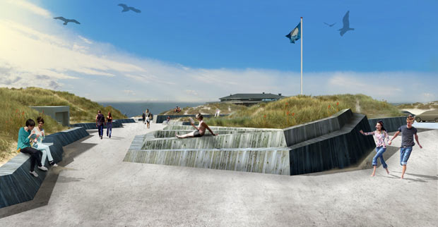 Illustration af den kommende strandplads ved Henne Strand