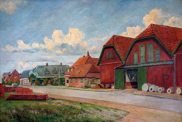 Ansager Tømmerhandel maleri af Jens Lauridsen Thomsen