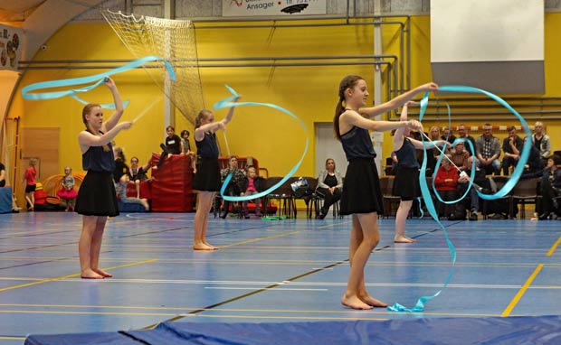 Gymnastikopvisning i Skovlund-Ansager Hallen