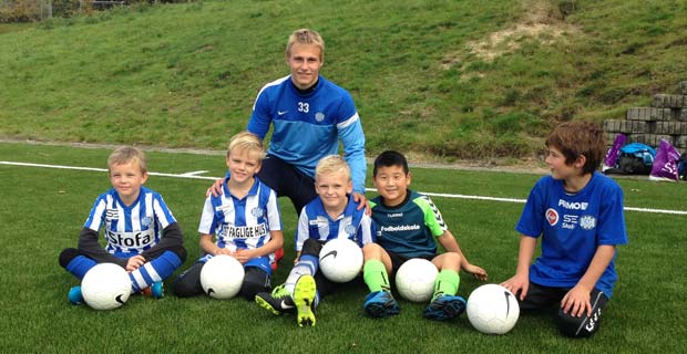 Marco Lund lokal EFB stjerne mødte drengene fra Skovlund/Ansager