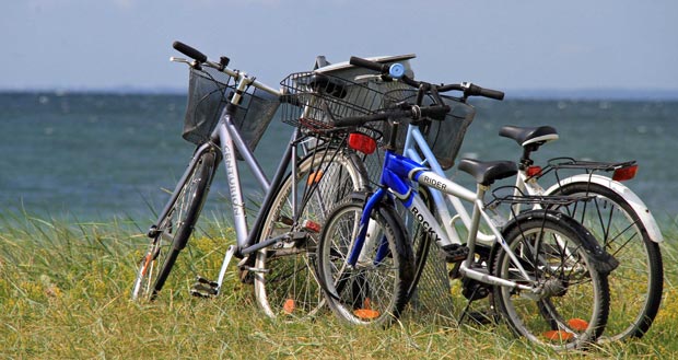 Cykler ved strand
